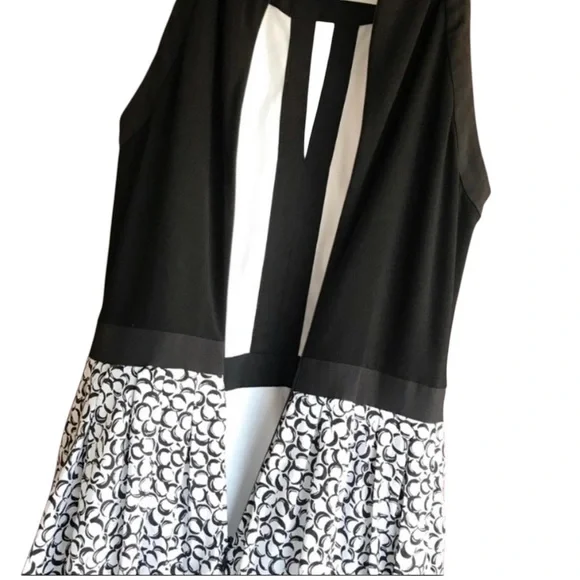 White House Black Market Black and White Halter Midi Sundress - Picture 3 of 12